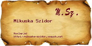 Mikuska Szidor névjegykártya